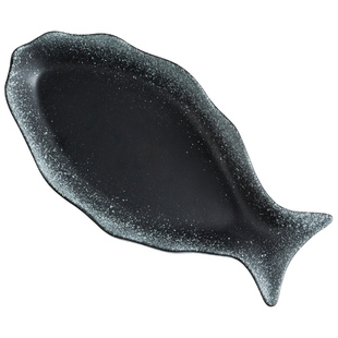 日式创意鱼盘陶瓷蒸鱼盘子鱼形盘家用餐具大容量酸菜水煮鱼盘复古