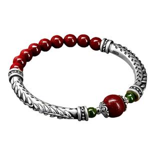 999纯银麦穗手链本命年天然紫金砂手饰国风潮男女款朱砂手串礼物