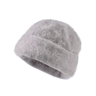 卡蒙兔毛毛线帽子女冬天可爱护耳帽休闲百搭保暖套头帽针织绒线帽