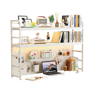 洞洞板置物架桌面书架学生书桌台面办公室工位电脑桌上铁艺收纳架