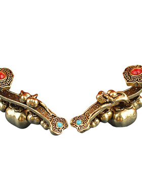 5.7cm纯铜如意摆件镶钻柿柿如意