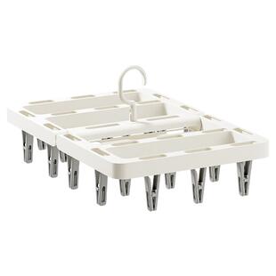 日本婴儿多夹子衣架多功能折叠带夹子家用阳台晾晒袜子加厚收纳架