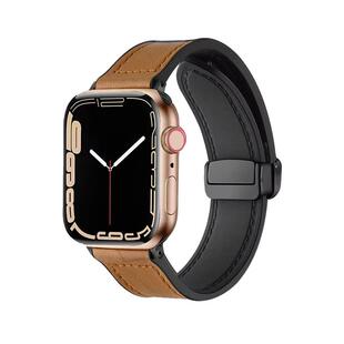 iserisewatch适用于apple watchs11表带iwatchs10苹果手表se/ultra皮质s9夏硅胶磁吸高级创意41/45mm男生新款
