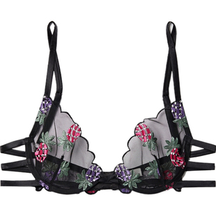 【折扣】Fleur du Mal女士夏季缎面边饰带缀饰带钢圈软杯文胸
