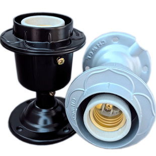 台湾耐高温加厚陶瓷工矿灯头压铸灯头铝材E27螺纹口吊杆吸顶灯座