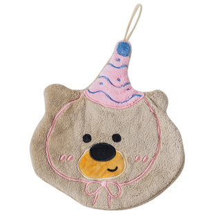 家用擦手巾挂式可爱厨房抹布高级感加厚卫生间专用手帕珊瑚绒毛巾