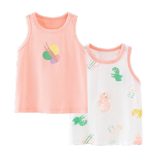 迷你巴拉巴拉儿童宝宝网眼背心夏季婴儿吸汗透气打底睡衣