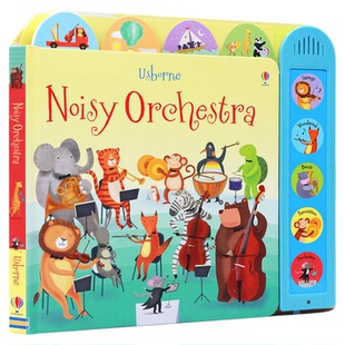 现货 Usborne 动物管弦乐队音乐书 Noisy Orchestra 嘈杂的乐团英文原版绘本 发声书大开纸板书 低幼乐器启蒙儿童英语书 亲子互动