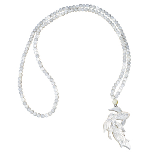 天然白蝶贝项链厚料精雕锦鲤神仙鱼吊坠diy发簪饰品手工配件材料