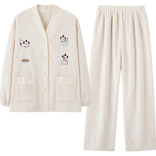 马克公主情侣睡衣女款冬季珊瑚绒加厚可爱卡通男生保暖家居服秋冬