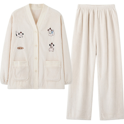 马克公主珊瑚绒可爱加厚情侣睡衣