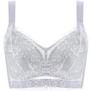 月色大码内衣女大胸显小胸胖mm文胸全罩杯收副乳无钢圈薄款胸罩