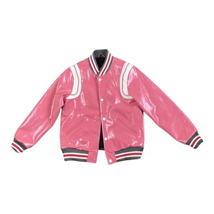 高端进口油蜡小牛皮骑行服青年机车夹克加棉棒球服男女真皮皮衣