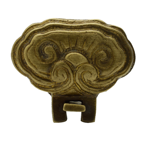 仿古中式挂钩牌匾底托纯铜祥云匾托书画字画框托十字绣铜底托挂件