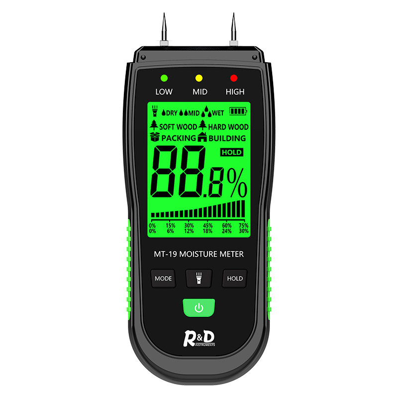 R&D MT19水分仪 木材纸张墙体墙面含水率检测仪 潮湿度水份测试仪