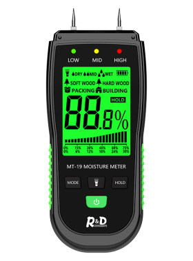 R&D MT19水分仪 木材纸张墙体墙面含水率检测仪 潮湿度水份测试仪