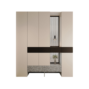 现代轻奢入户门口高级玄关柜鞋柜一体隔断柜一门到顶储物柜定制