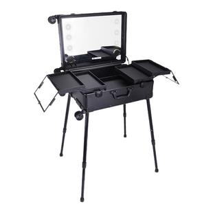 OBOX化妆师专用拉杆化妆箱专业跟妆师24寸带灯带镜子支架工具箱子