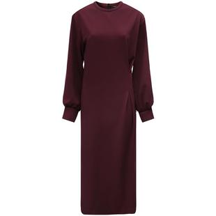 [底价清仓]COCOBELLA[安哥拉红]设计感立体捏褶连衣裙长裙FR935