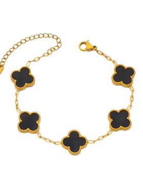 2025跨境热销镭射四叶草轻者项链