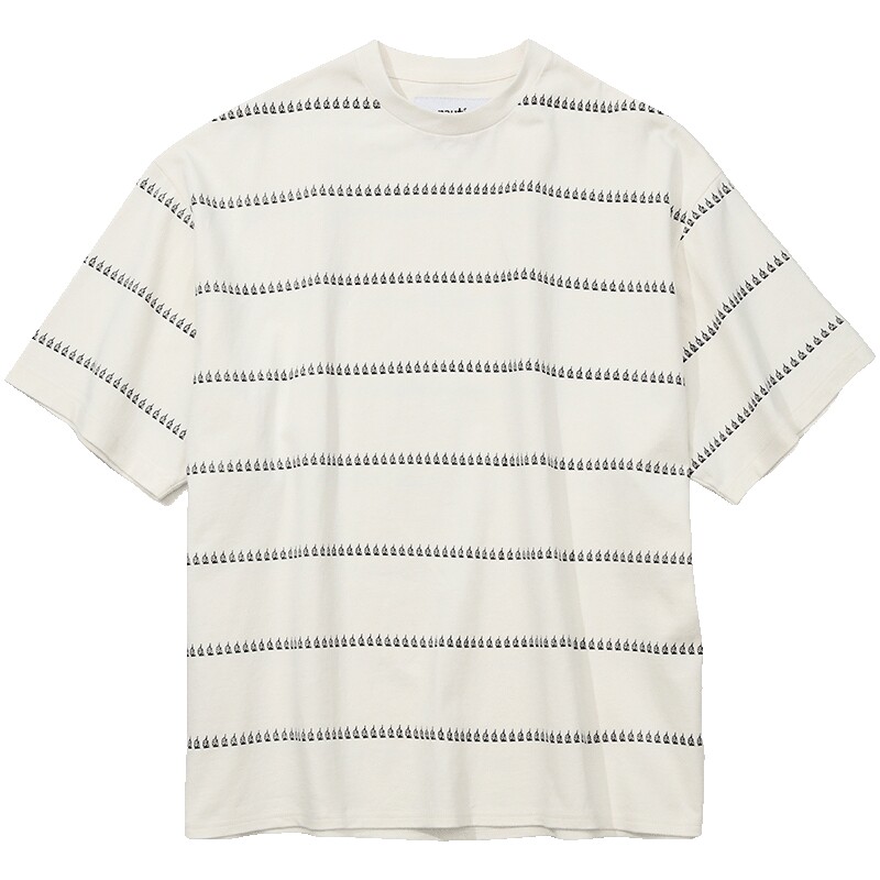 nauticawhitesail条纹短袖T恤