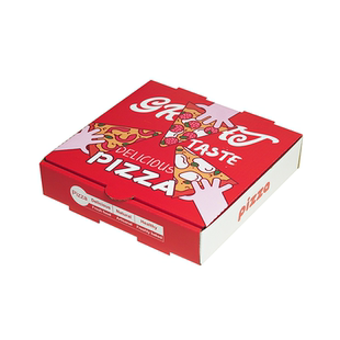 红色通用披萨盒pizza打包盒外卖9寸加工定制加logo加厚瓦楞一次性