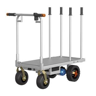 电动四轮平板车搬运车拉大板瓷砖小手推车拉沙货水泥电瓶车可折叠