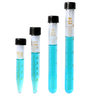 玻璃离心管5 10 15 20 25 30 50ml螺口尖底圆底离心管试管带刻度耐高温玻璃具塞锥底化学试管刻度管实验室