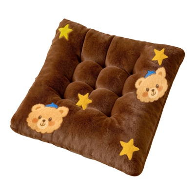 卡通可爱小熊椅垫办公室久坐坐垫牛奶绒办公学生教室防屁股痛座垫