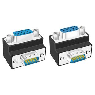 VGA转接头HDB15针接头90度 直角弯头 VGA3+9线公对母转换头 270度