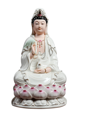 戴玉堂德化南海观世音菩萨像白瓷