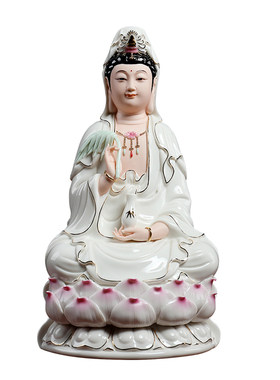 戴玉堂德化南海观世音菩萨像白瓷