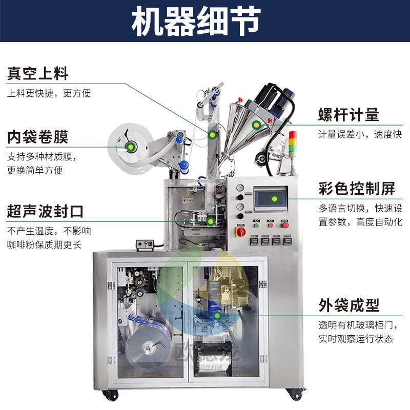 挂耳咖啡包装机 超声波自动封口内外袋包装机 咖啡粉包装设备定制