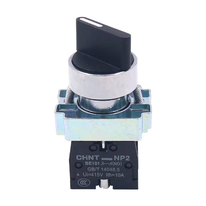 CHNT正泰电源自复位BD53转换开关NP2自锁33三档位旋钮两常开22mm