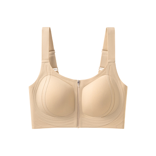 婷美大胸显小前扣内衣女聚拢收副乳防下垂无钢圈无痕粉底液文胸罩