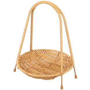 创意双层水果篮果盘家用零食家居糖果手工竹编篮子客厅