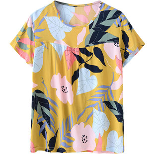 睡衣女款夏季2026新款可外穿高级感冰丝外搭薄款棉绸短袖单件上衣