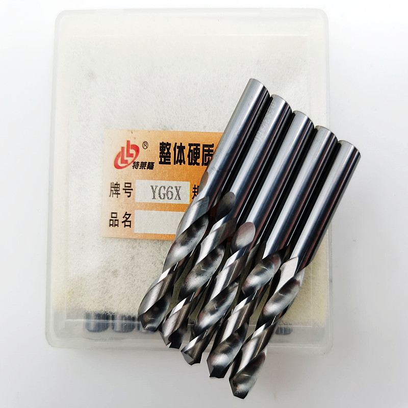 特莱隆YG6X整体硬质合金钻头钨钢直柄麻花钻3-4-5-6-7-8-10-12-20
