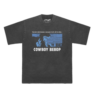 星际牛仔短袖Cowboy Bebop纯棉美式休闲宽松动漫夏季男女水洗T恤