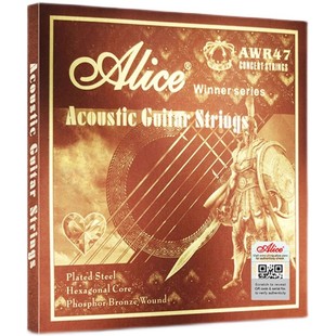 Alice爱丽丝琴弦AW436磷铜民谣木吉他1弦一铉一套6根配件玄线全套