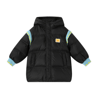 [蓄热]bduck小黄鸭童装宝宝羽绒服男童中长款冬装保暖儿童外套厚