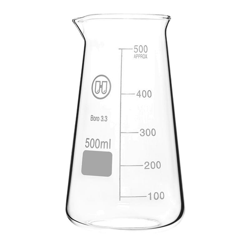 玻璃三角烧杯高硼硅刻度杯耐高温加热实验锥形烧杯125/250/500ml