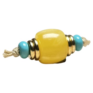 蜜蜡绿松顶珠配珠套装配饰文玩单圈手串高级感配件-12x9.5mm