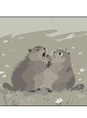 儿童涂色画DIY卡通动物油彩填充