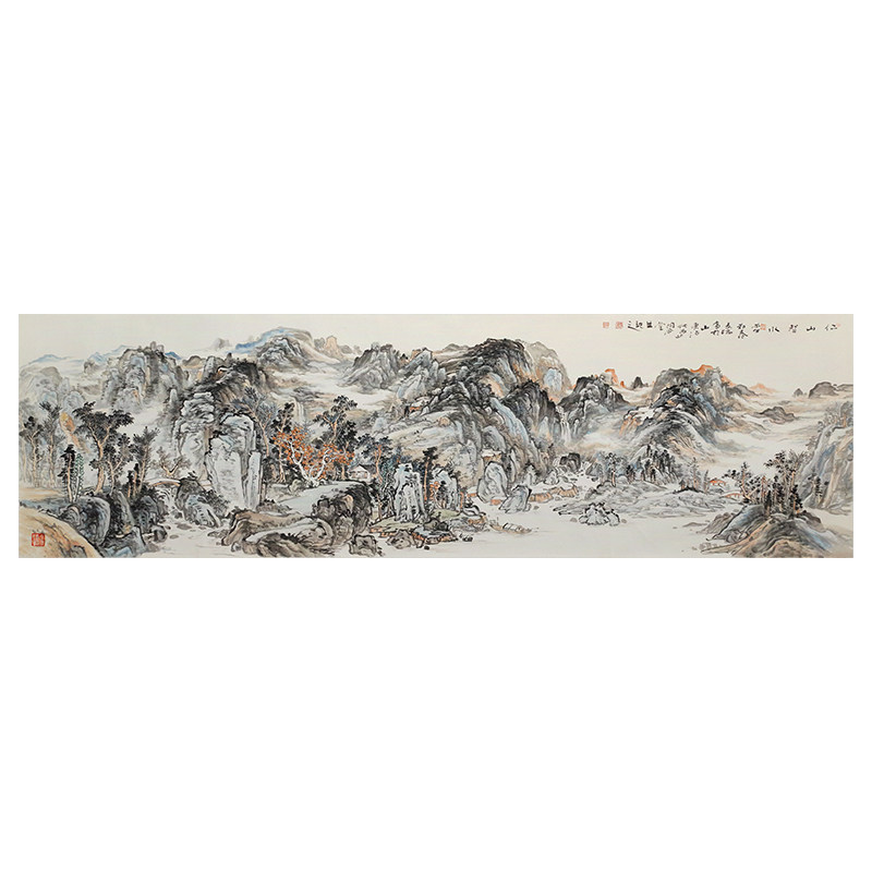 十兰名家手绘八尺山水国画孤品