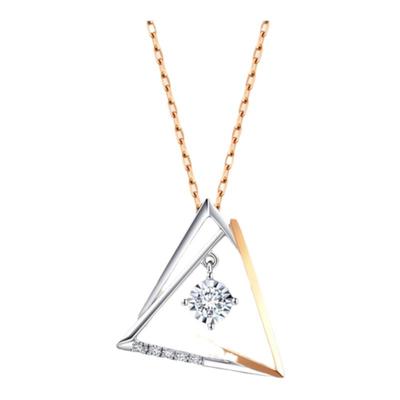 周生生18k钻石几何项链套链