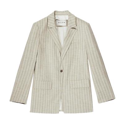 明星同款/MSLAN简约竖条纹西装