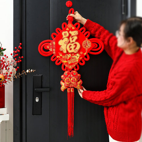 2025新款中国结福字挂件大新年大厅玄关入户门高档客厅墙壁装饰号