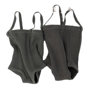 拉波米宝宝针织背带裤长袖包屁衣两件套春秋婴幼儿童连体短裤套装