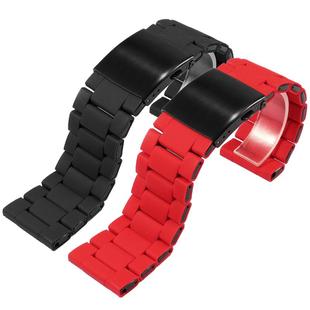 胶包钢手表带适用迪赛红魔黑武士格雅航天联名款星期五沛纳海精钢